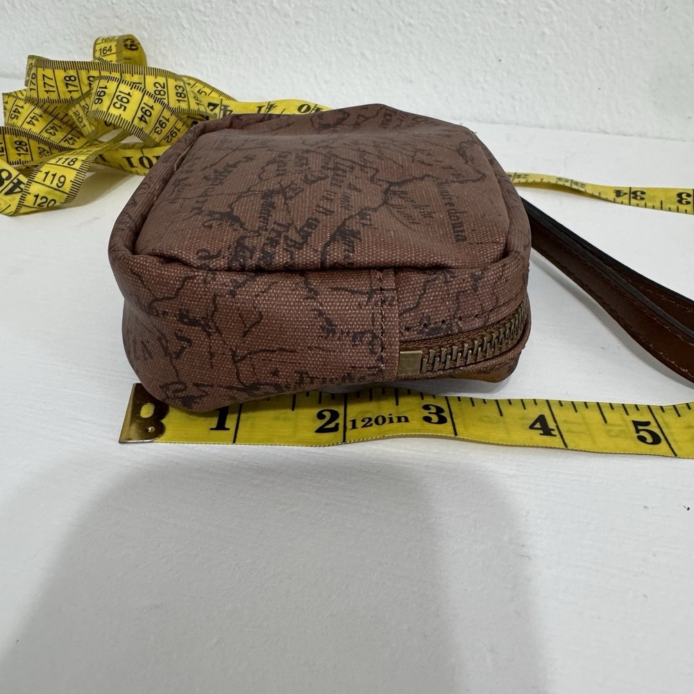 Patricia Nash Brown Leather Signature Map Small Zipper Pouch‎ - Picture 10 of 11